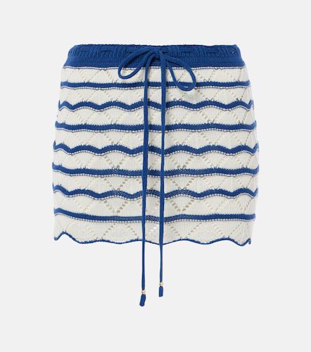 Coco striped open-knit cotton-blend miniskirt - Bananhot - Modalova