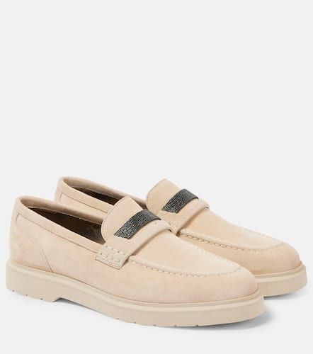 Monili suede penny loafers - Brunello Cucinelli - Modalova