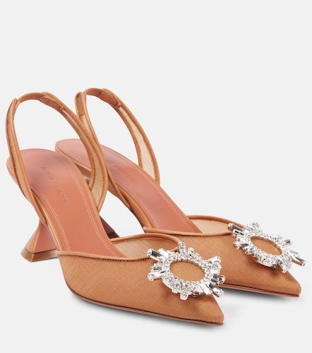 Begum 70 embellished mesh slingback pumps - Amina Muaddi - Modalova