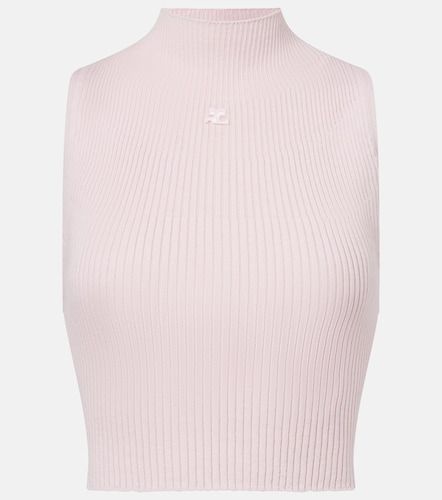Courrèges Top in cotone e lana a coste - Courreges - Modalova