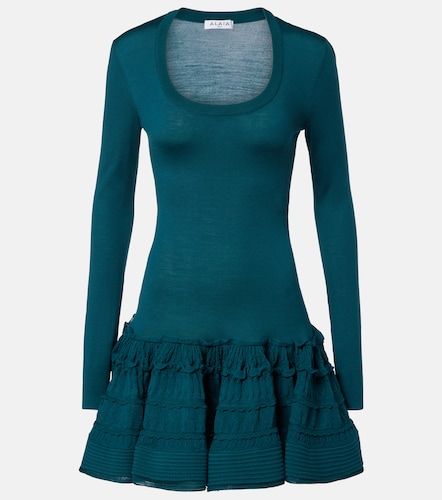 Alaia Ruffled wool-blend minidress - Alaia - Modalova