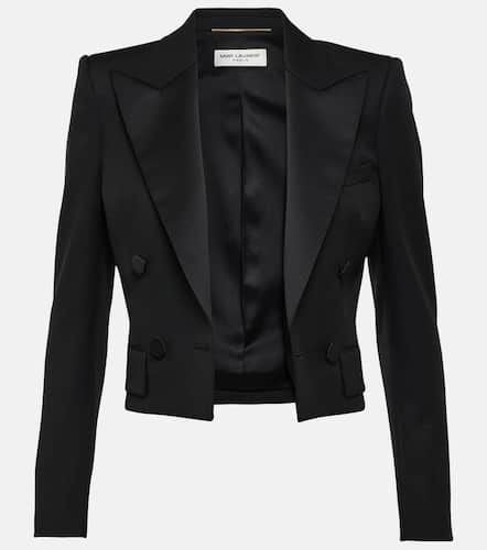 Cropped wool tuxedo jacket - Saint Laurent - Modalova