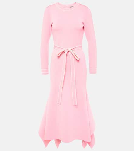 Belted knitted midi dress - Monique Lhuillier - Modalova