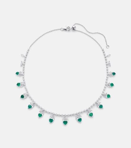 Kt white gold choker with emeralds and diamonds - Kamyen - Modalova