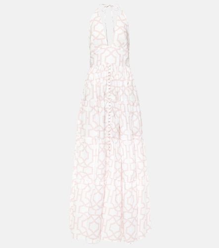 Vestido largo Celeste de algodón estampado - Alexandra Miro - Modalova
