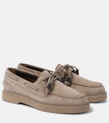 Monili suede boat shoes - Brunello Cucinelli - Modalova