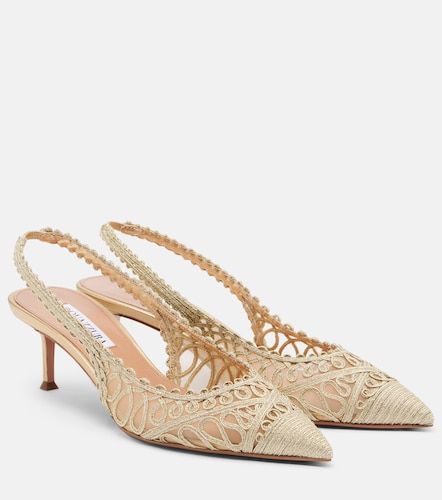 Pumps slingback Kahlo in rafia e mesh - Aquazzura - Modalova