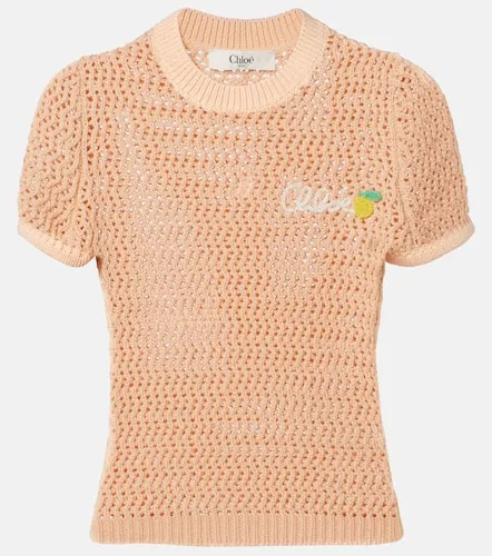 Chloe Logo crochet cotton top - Chloe - Modalova