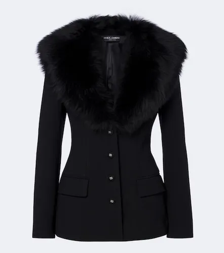 Jacke DG aus einem Wollgemisch mit Shearling - Dolce&Gabbana - Modalova