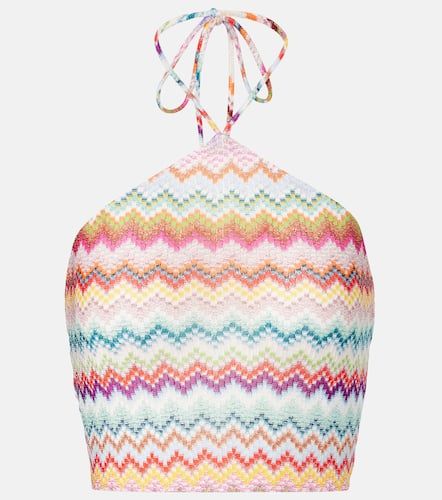 Zig Zag halterneck lame crop top - Missoni - Modalova