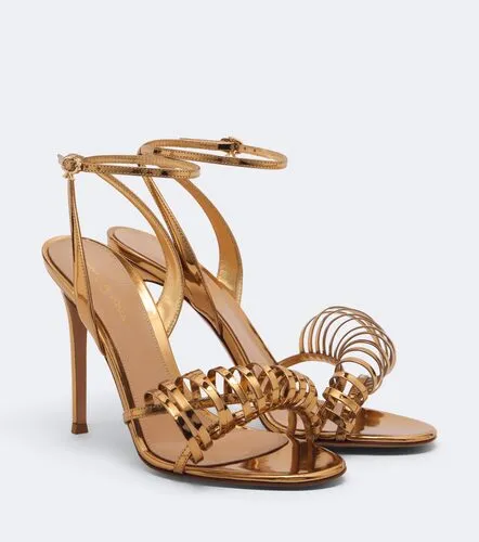 Mirrored leather sandals - Gianvito Rossi - Modalova