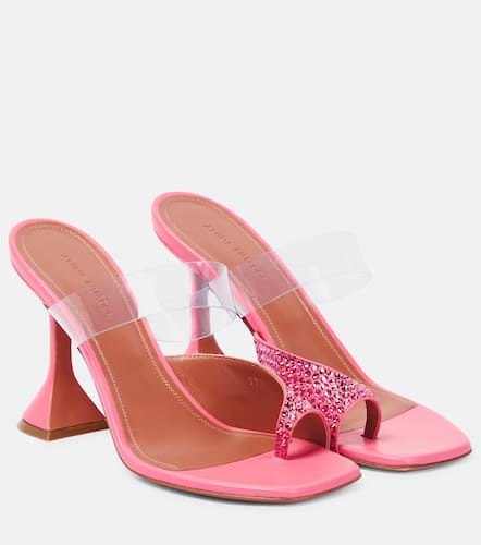 Paloma embellished leather and PVC mules - Amina Muaddi - Modalova