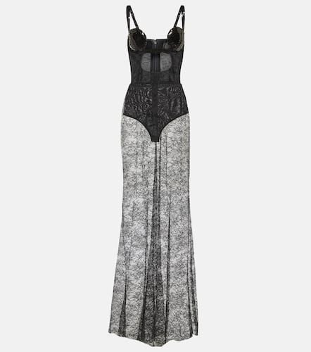 Cutout sequined lace-trimmed gown - Nensi Dojaka - Modalova