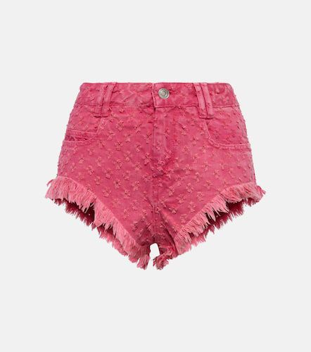 High-rise eyelet denim micro shorts - Isabel Marant - Modalova