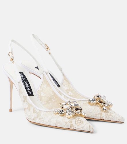 Slingback-Pumps Rainbow aus Spitze - Dolce&Gabbana - Modalova