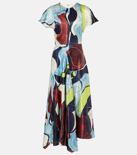 Adriana printed satin midi dress - Roksanda - Modalova