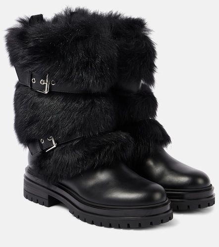 Stivali biker Maverick in pelle e shearling - Gianvito Rossi - Modalova