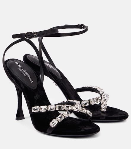 Crystal-embellished satin sandals - Dolce&Gabbana - Modalova