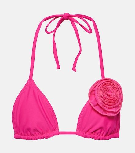 Top de bikini triangular con aplique floral - Same - Modalova