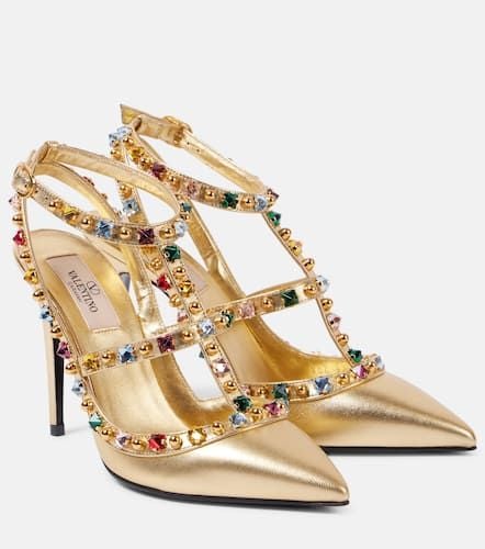 Rockstud 100 embellished leather pumps - Valentino Garavani - Modalova