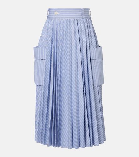 Gonna midi in misto cotone a righe - Sacai - Modalova