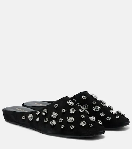 Narcisa crystal-embellished suede mules - Veronica Beard - Modalova