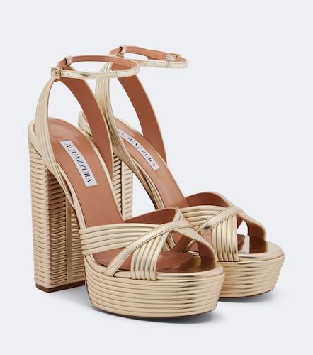 Sundance leather platform sandals - Aquazzura - Modalova