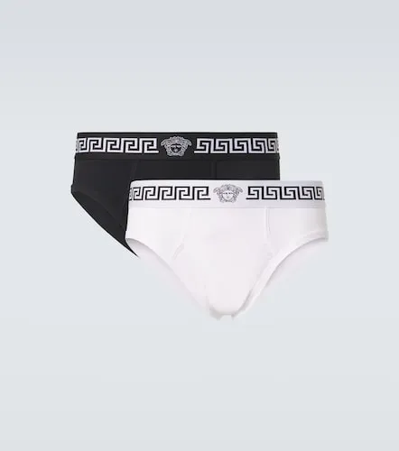 Set of 2 Greca Border cotton-blend briefs - Versace - Modalova