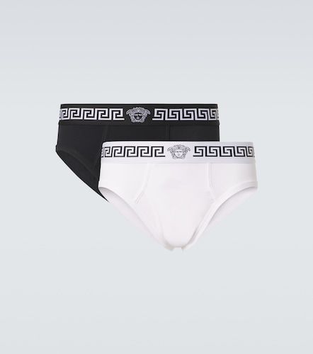 Set de 2 slips Greca Border en mezcla de algodón - Versace - Modalova