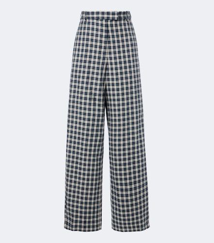 Pantalones anchos de algodón a cuadros - Dries Van Noten - Modalova