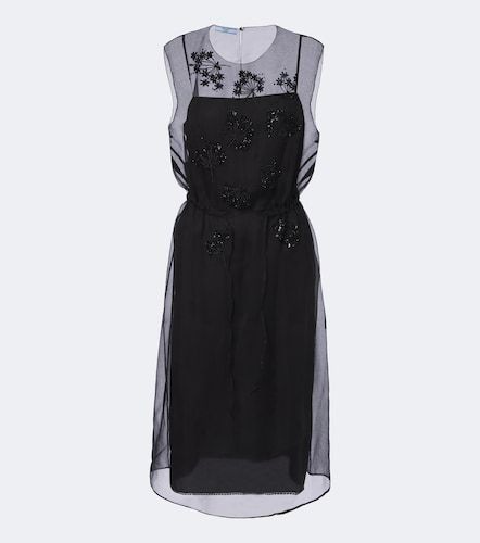Verziertes Midikleid aus Seidensatin - Prada - Modalova