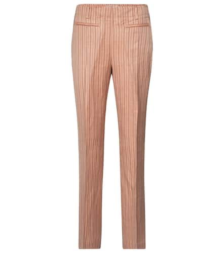 High-rise straight linen-blend pants - Acne Studios - Modalova