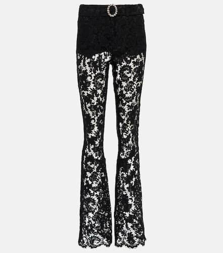 Floral high-rise lace pants - Alessandra Rich - Modalova