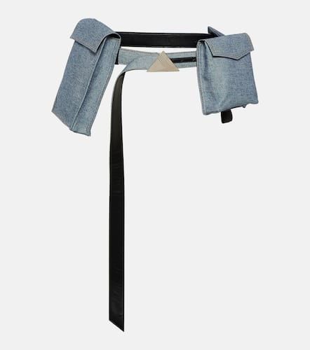 Denim and leather belt with pockets - The Attico - Modalova