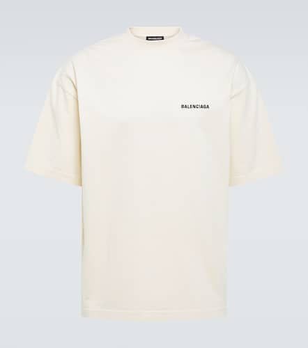 T-shirt in misto cotone con logo - Balenciaga - Modalova