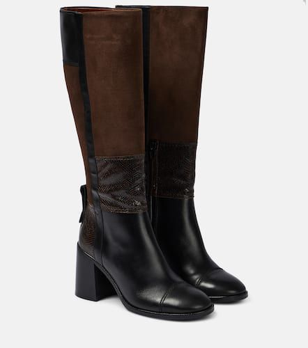 See By ChloÃ© Patchwork leather and suede knee-high boots - See By Chloe - Modalova