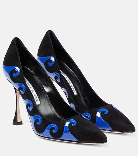 Kasai suede and patent leather pumps - Manolo Blahnik - Modalova