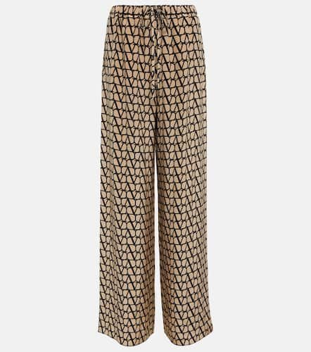 Toile Iconographe silk wide-leg pants - Valentino - Modalova