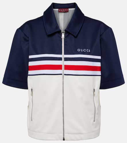 Logo technical jersey zip-up top - Gucci - Modalova