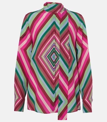 Camicia in crêpe de chine di seta con fiocco - Valentino Garavani - Modalova