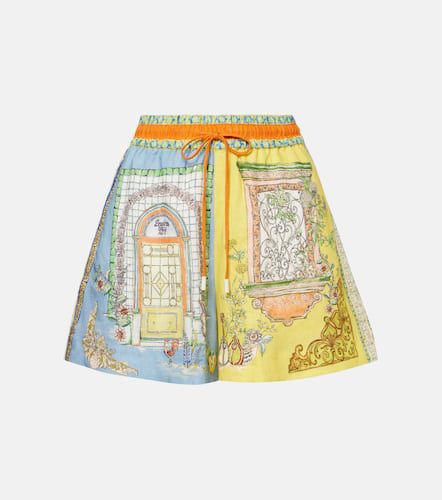 AlÃ©mais Monte printed high-rise linen shorts - Alemais - Modalova