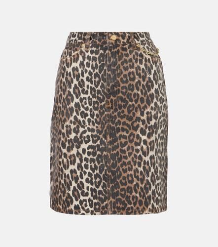 Ganni Leopard-print denim skirt - Ganni - Modalova