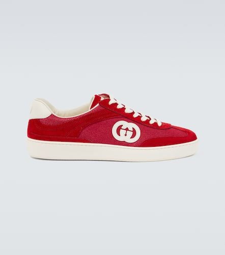 Interlocking G suede and canvas sneakers - Gucci - Modalova