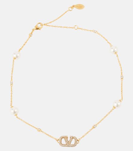 Collar VLogo Signature con perlas sintéticas - Valentino - Modalova