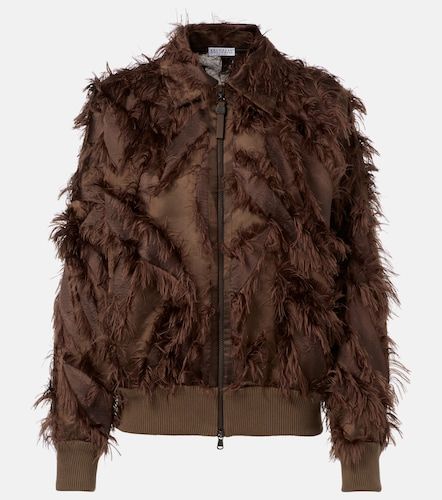 Feather-trimmed jacket - Brunello Cucinelli - Modalova