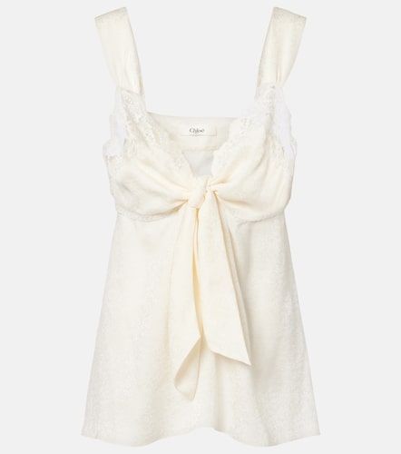 Chloé Top aus Seide mit Spitze - Chloe - Modalova