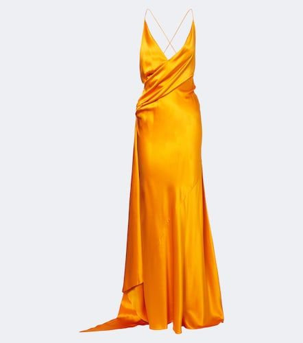 Asymmetric silk satin gown - Alex Perry - Modalova
