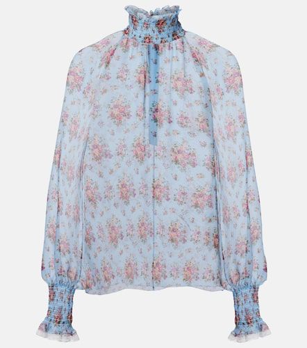 Floral ruffled silk and cotton blouse - Dolce&Gabbana - Modalova
