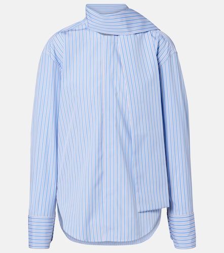 Camisa popelín de algodón a rayas con pañuelo - Plan C - Modalova