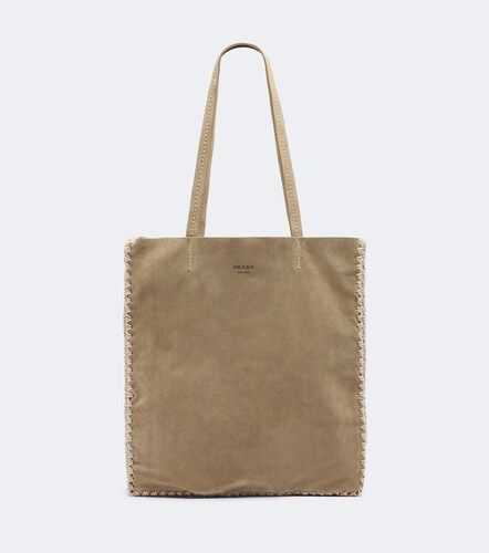 Shopper Large in suede e crochet - Prada - Modalova
